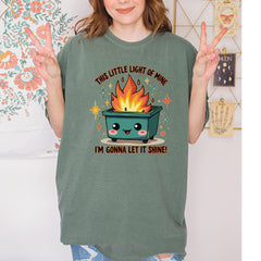 This Little Light of Mine Dumpster Fire Smile Face Vintage Soft Unisex T-shirt 