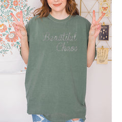 Beautiful Chaos Glitter Music Festival Vintage Soft Unisex T-shirt 