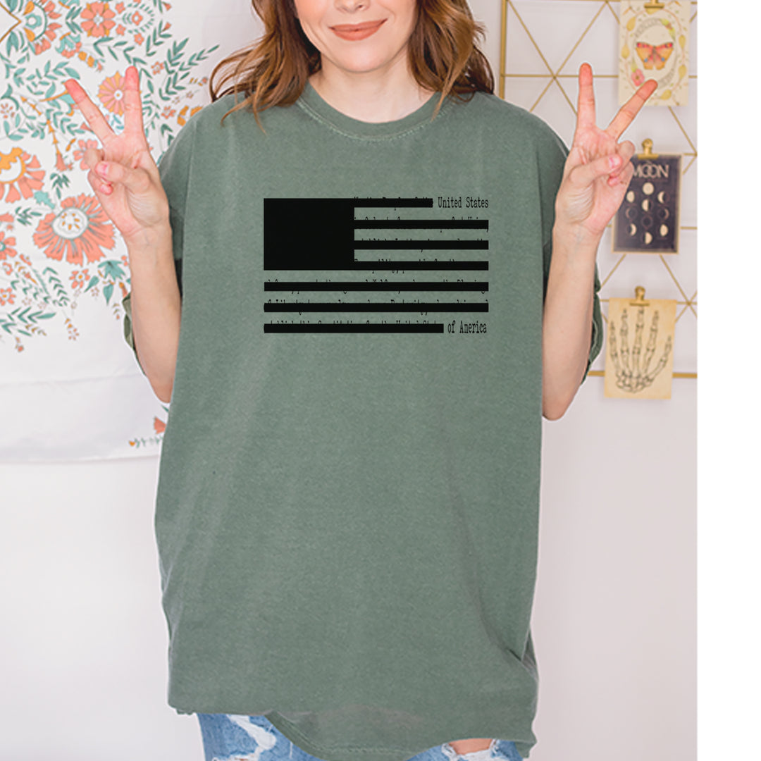 Redacted American Flag Vintage Soft Unisex T-shirt 