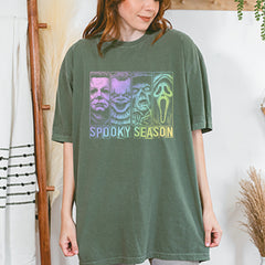 Spooky Season Horror Icons Halloween Vintage Soft Unisex T-shirt 
