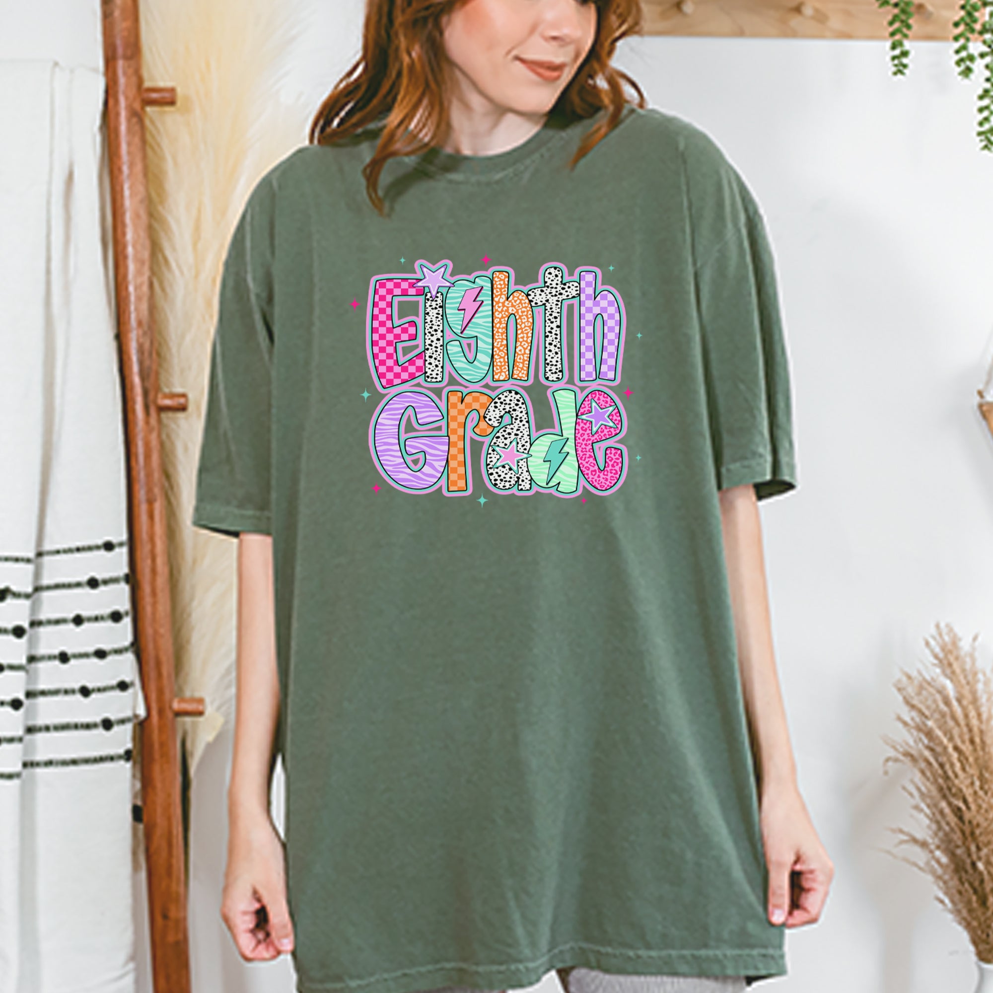 Eighth Grade Energy Colorful Back to School Vintage Soft Unisex T-shirt 