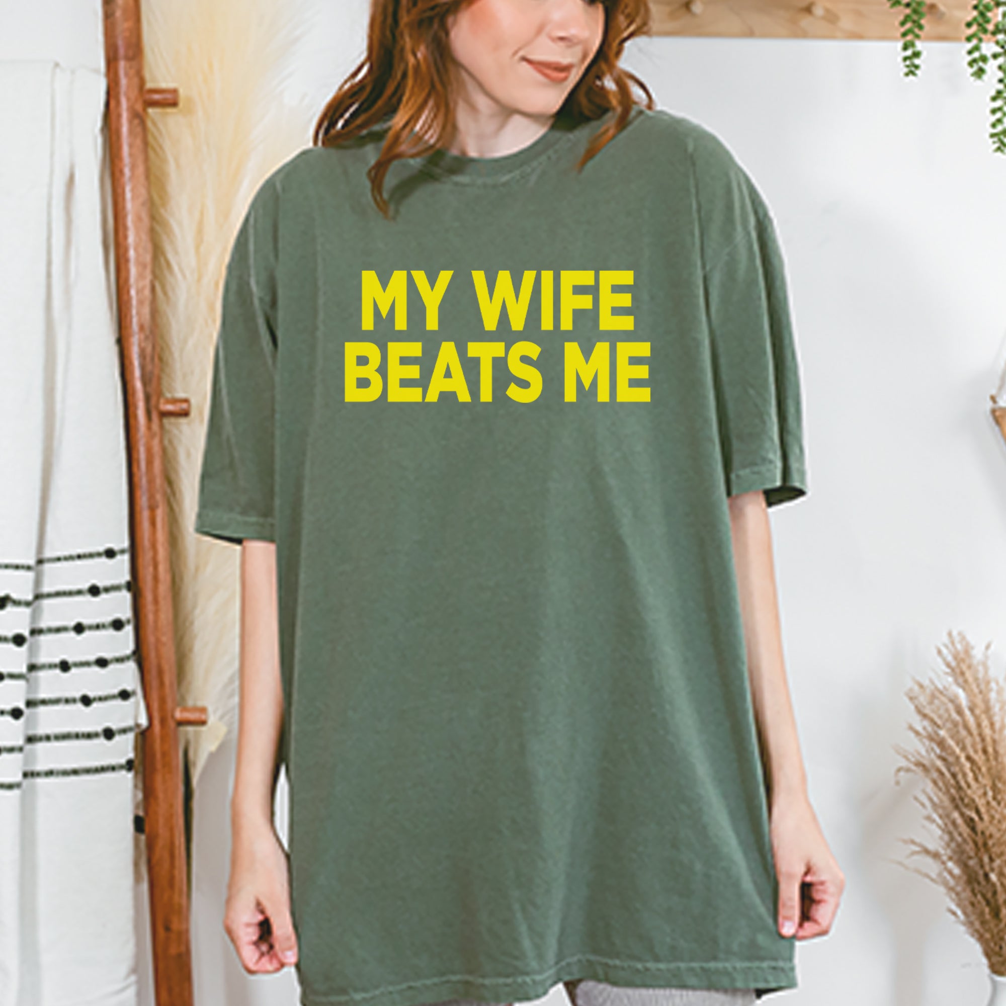 My Wife Beats Me Funny Vintage Soft Unisex T-shirt 