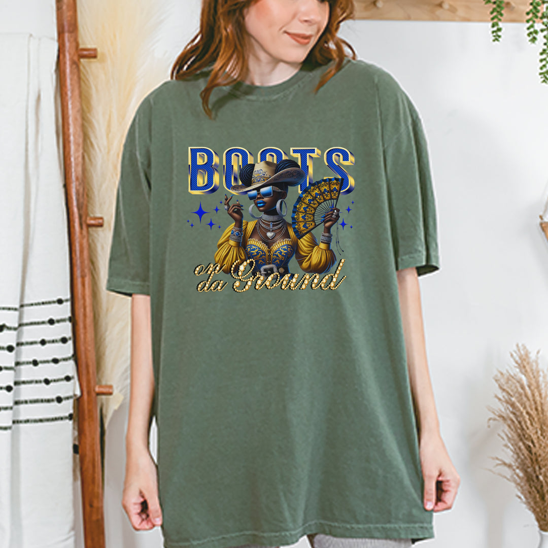 Boots On Da Ground Folding Fan Vintage Soft Unisex T-shirt 