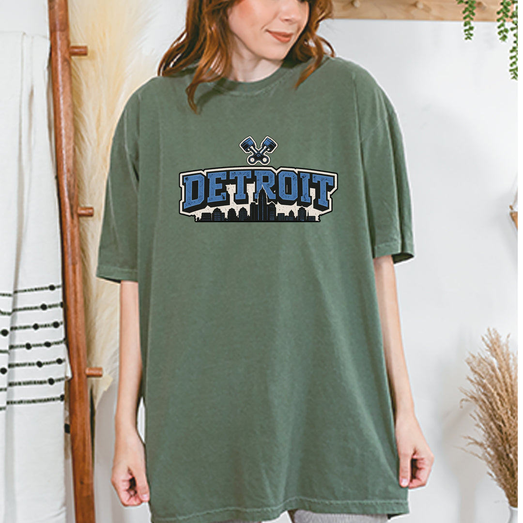 Detroit Motor City Retro Piston Vintage Soft Unisex T-shirt 