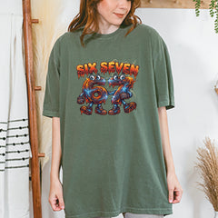67 Lava Lightning Six Seven Meme Vintage Soft Unisex T-shirt 