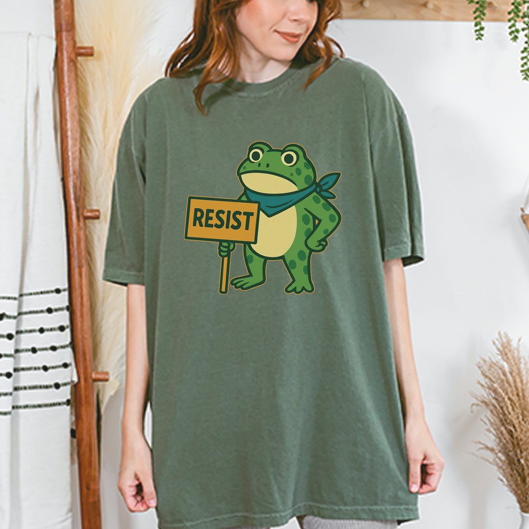 Sign Resist Meme Frog Protest Vintage Soft Unisex T-shirt 