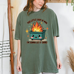 This Little Light of Mine Dumpster Fire Smile Face Vintage Soft Unisex T-shirt 