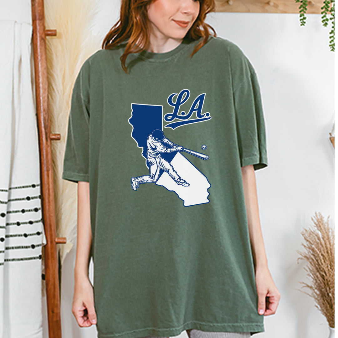 Los Angeles Baseball Batter Up Vintage Soft Unisex T-shirt 