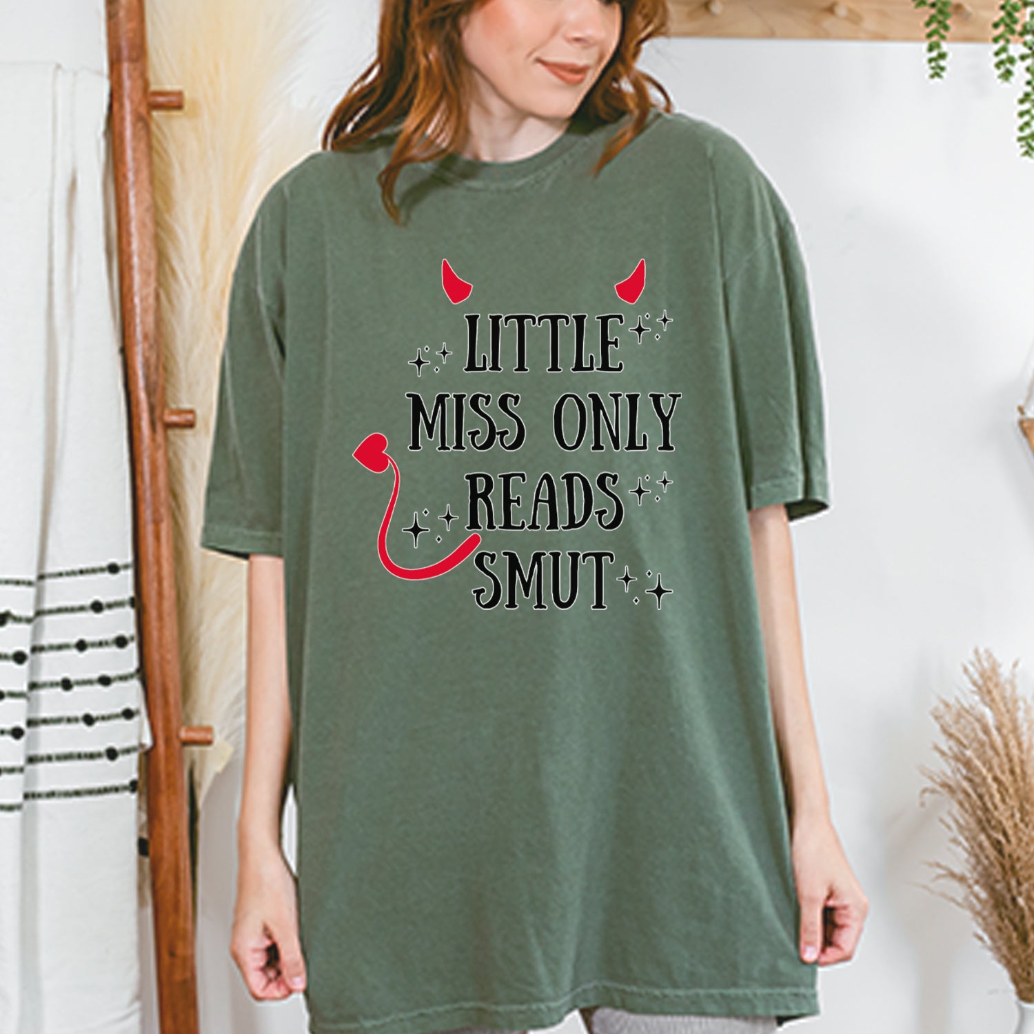 Little Miss Only Reads Smut Devilish Vintage Soft Unisex T-shirt 