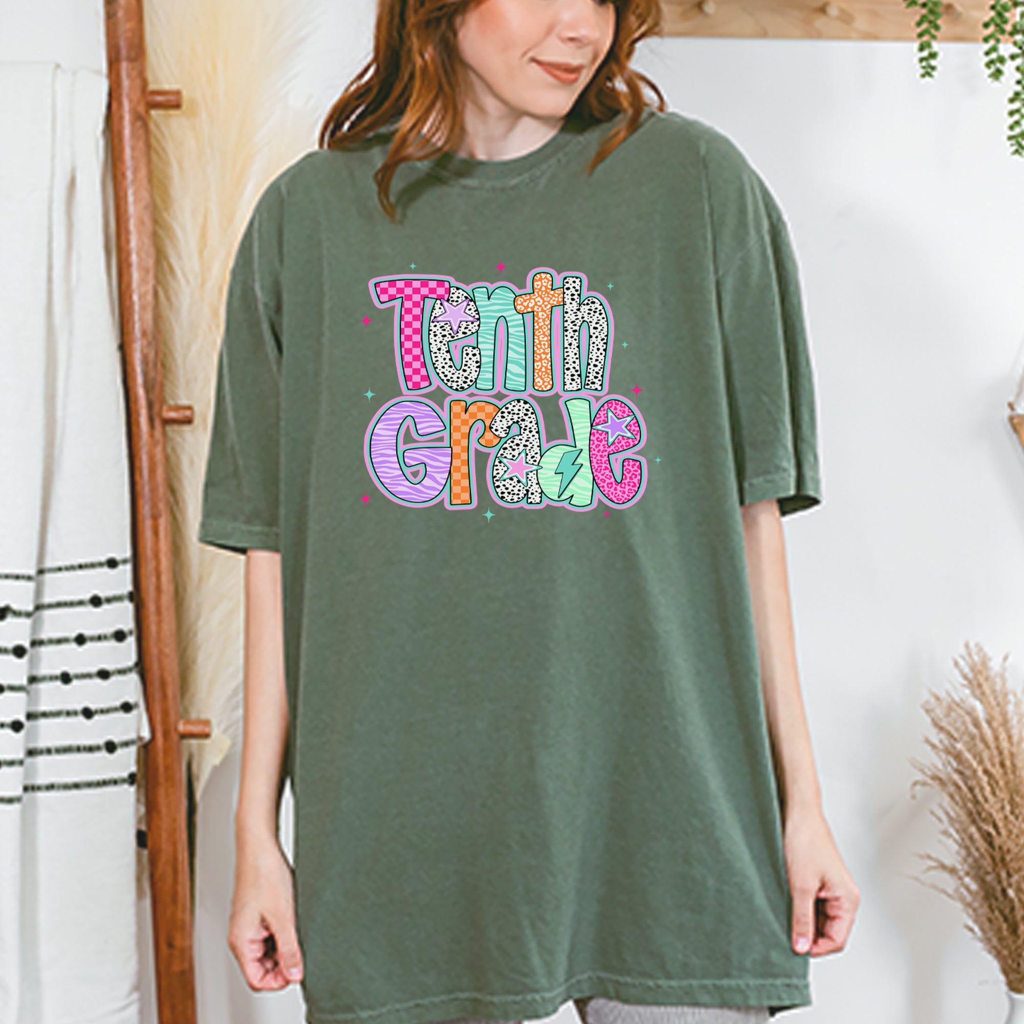 Tenth Grade Trendsetter Colorful Back to School Vintage Soft Unisex T-shirt 