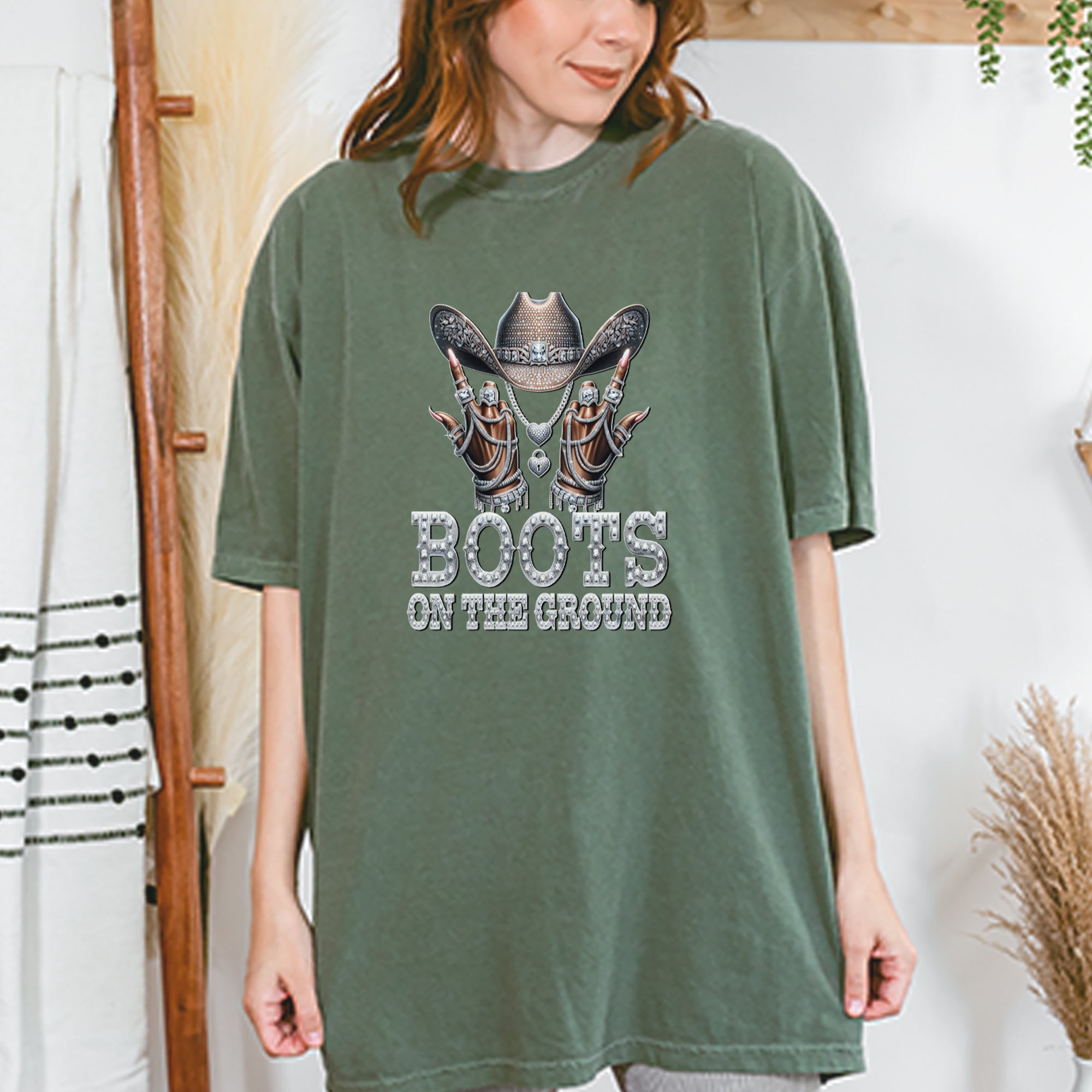 Boots On The Ground Bling Vintage Soft Unisex T-shirt 