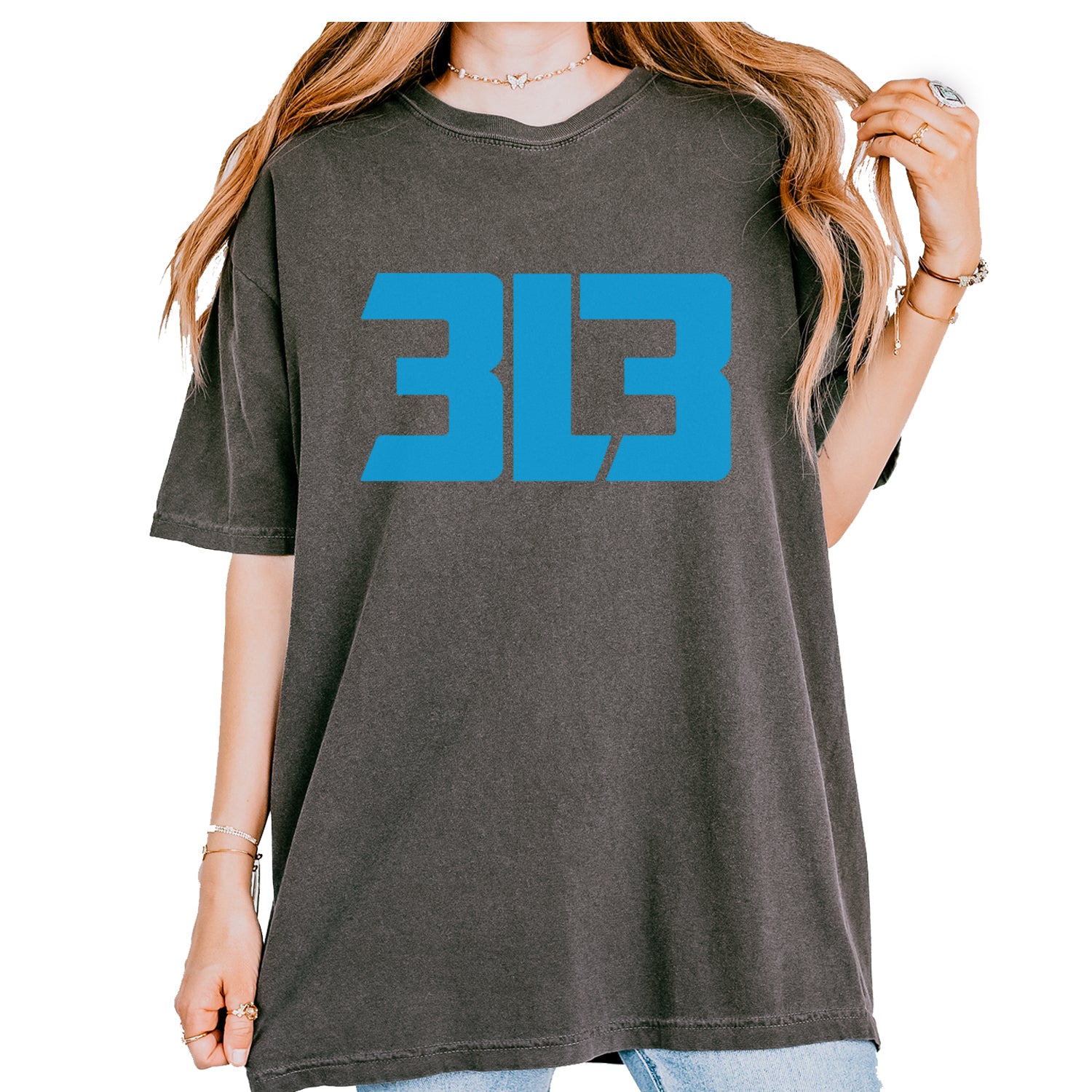 3L3 From The 313 Detroit Football Vintage Soft Unisex T-shirt Pepper