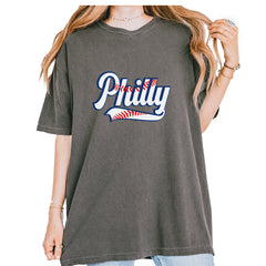 Philly Baseball Stitching Vintage Soft Unisex T-shirt Pepper