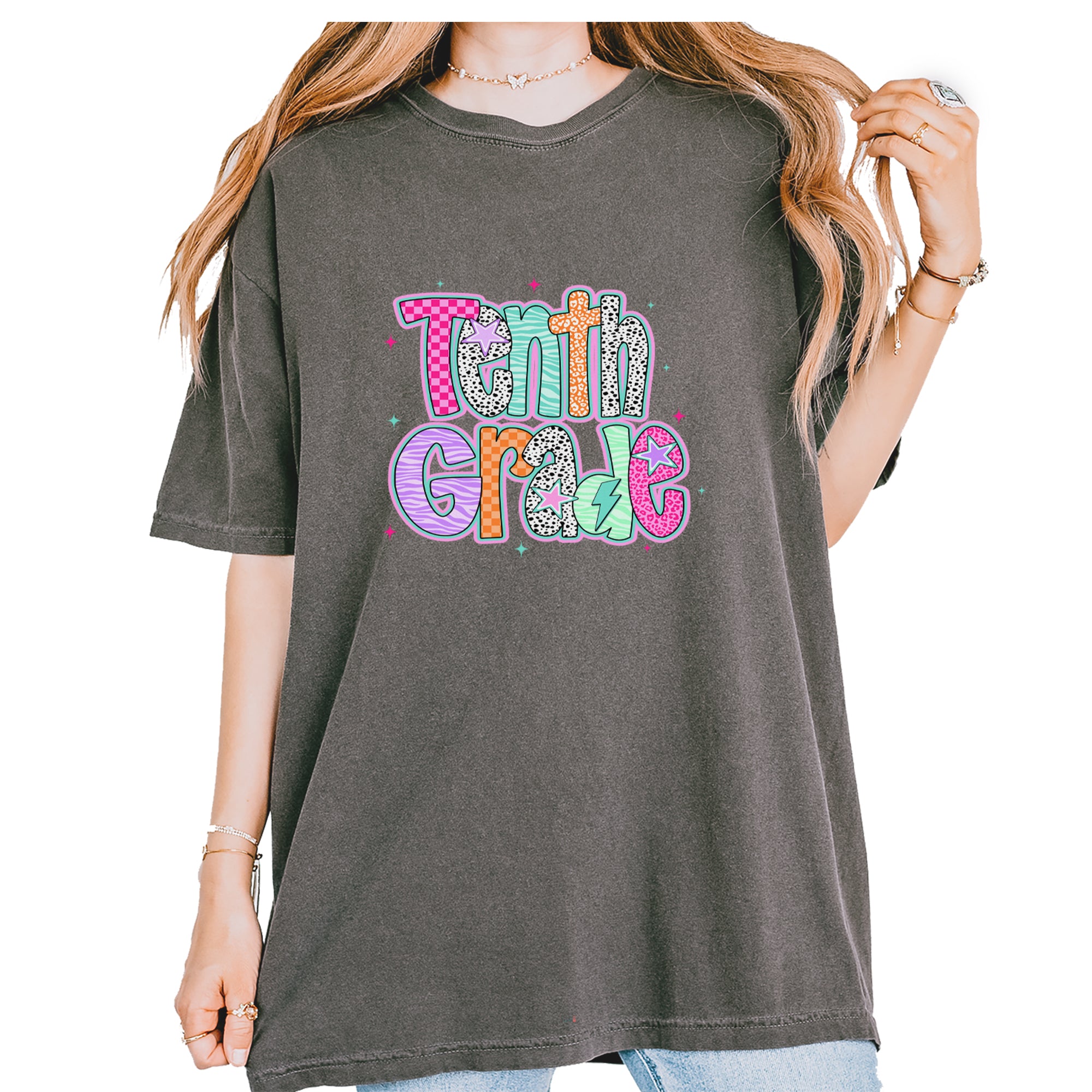 Tenth Grade Trendsetter Colorful Back to School Vintage Soft Unisex T-shirt Pepper