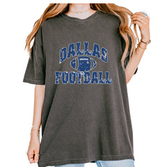 Dallas Distressed Football Vintage Soft Unisex T-shirt Pepper