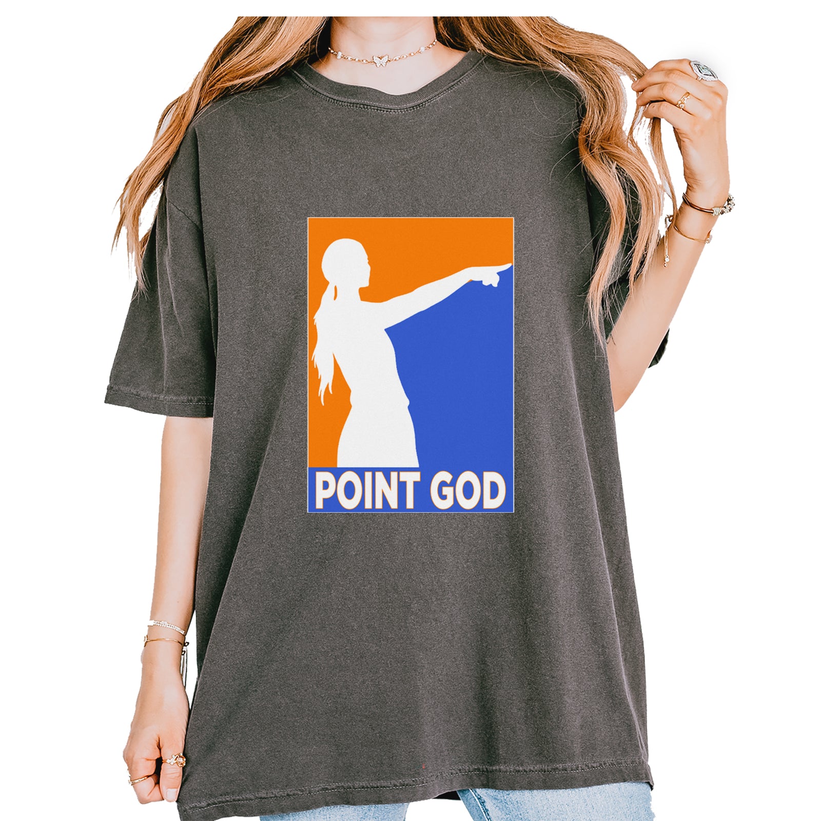 Point God Cunningham Basketball Pointing Meme  Vintage Soft Unisex T-shirt Pepper