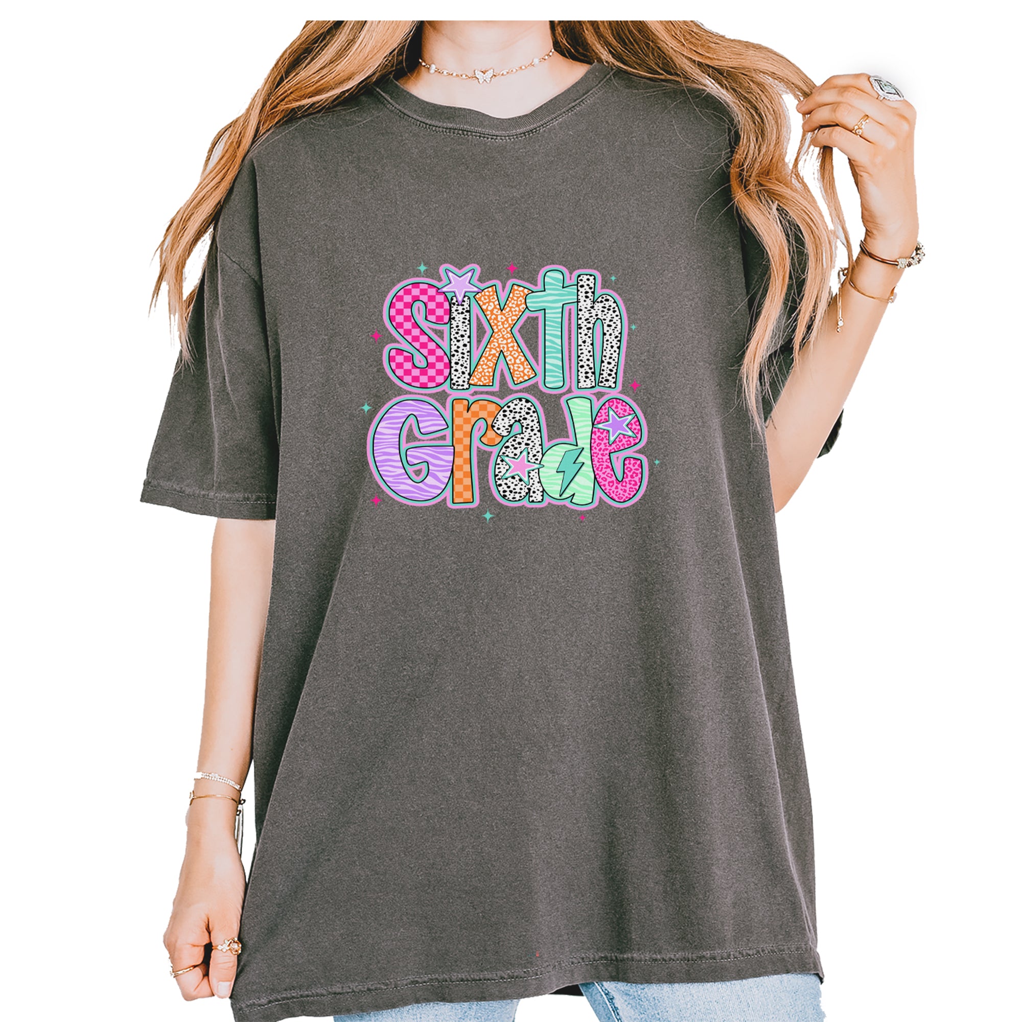 Sixth Grade Colorful Back to School Vintage Soft Unisex T-shirt Pepper
