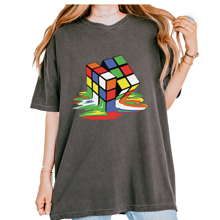 Melting Multi-Colored Cube Vintage Soft Unisex T-shirt