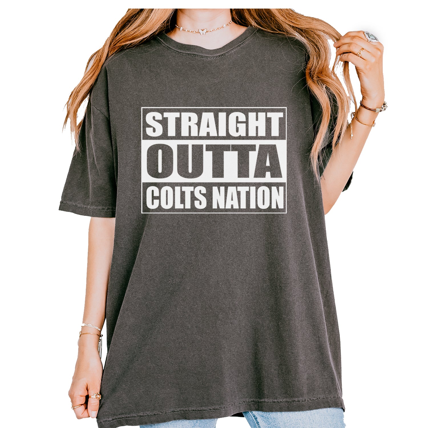 Straight Outta Colts Nation Football  Youth T-shirt 
