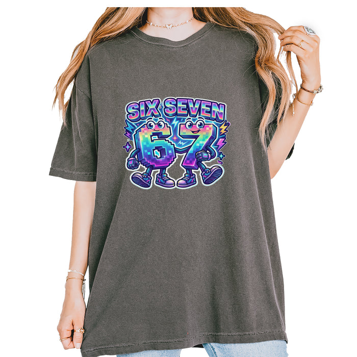 Six Seven 67 Retro Pixel Buddies Vintage Soft Unisex T-shirt