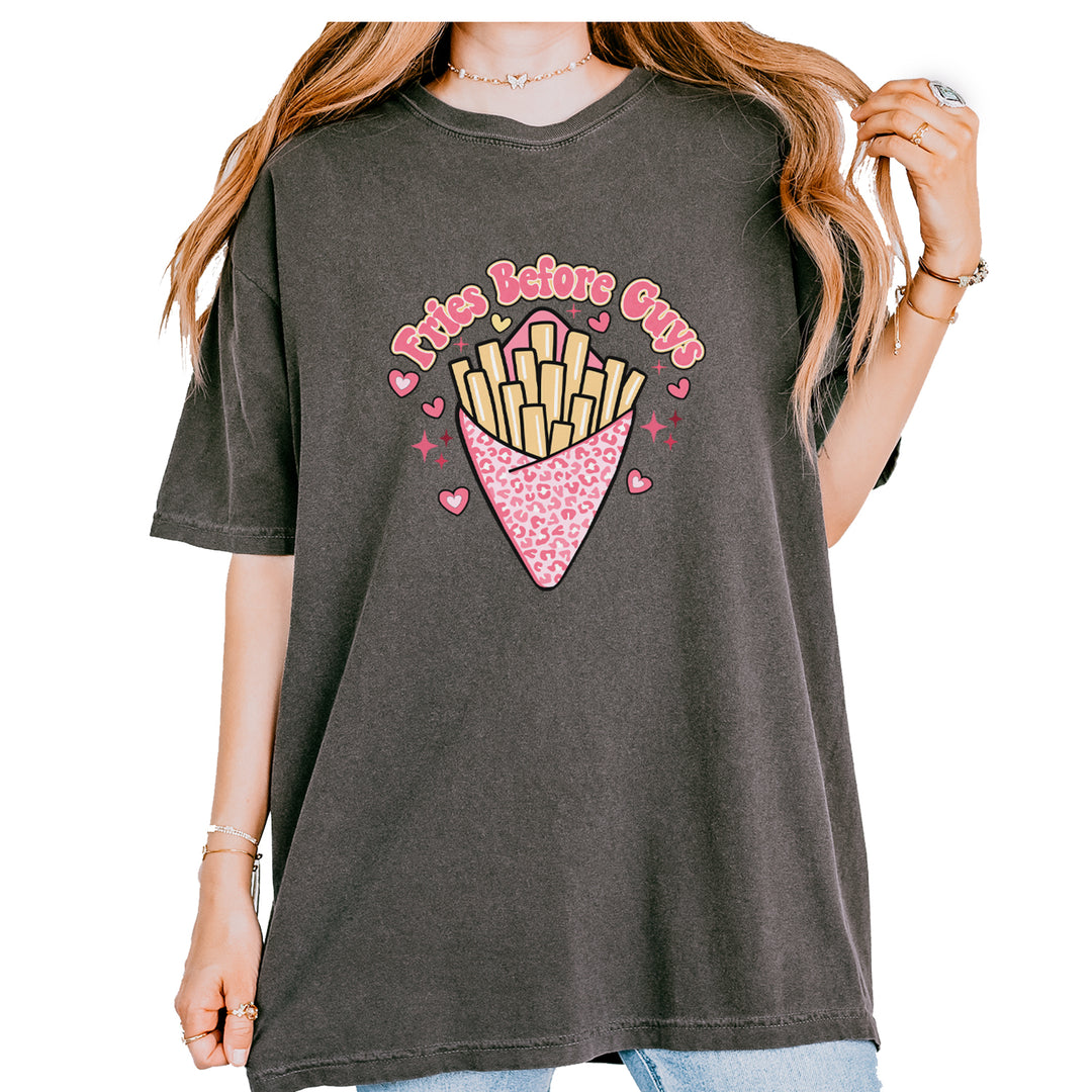 Fries Before Guys Vintage Soft Unisex T-shirt Pepper