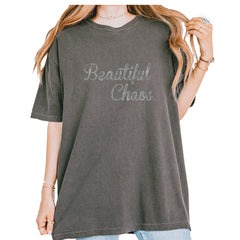 Beautiful Chaos Glitter Music Festival Vintage Soft Unisex T-shirt Pepper