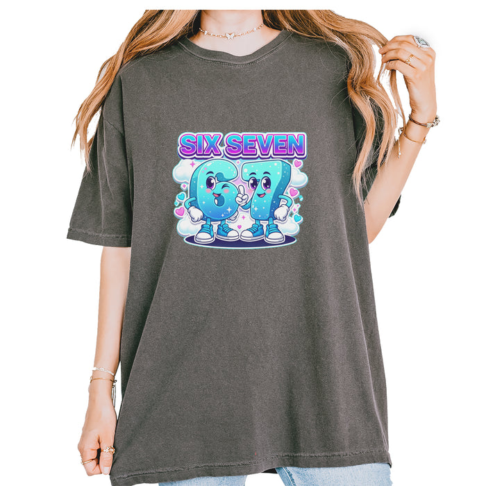 67 Six Seven Meme Kawaii Cloud Vintage Soft Unisex T-shirt