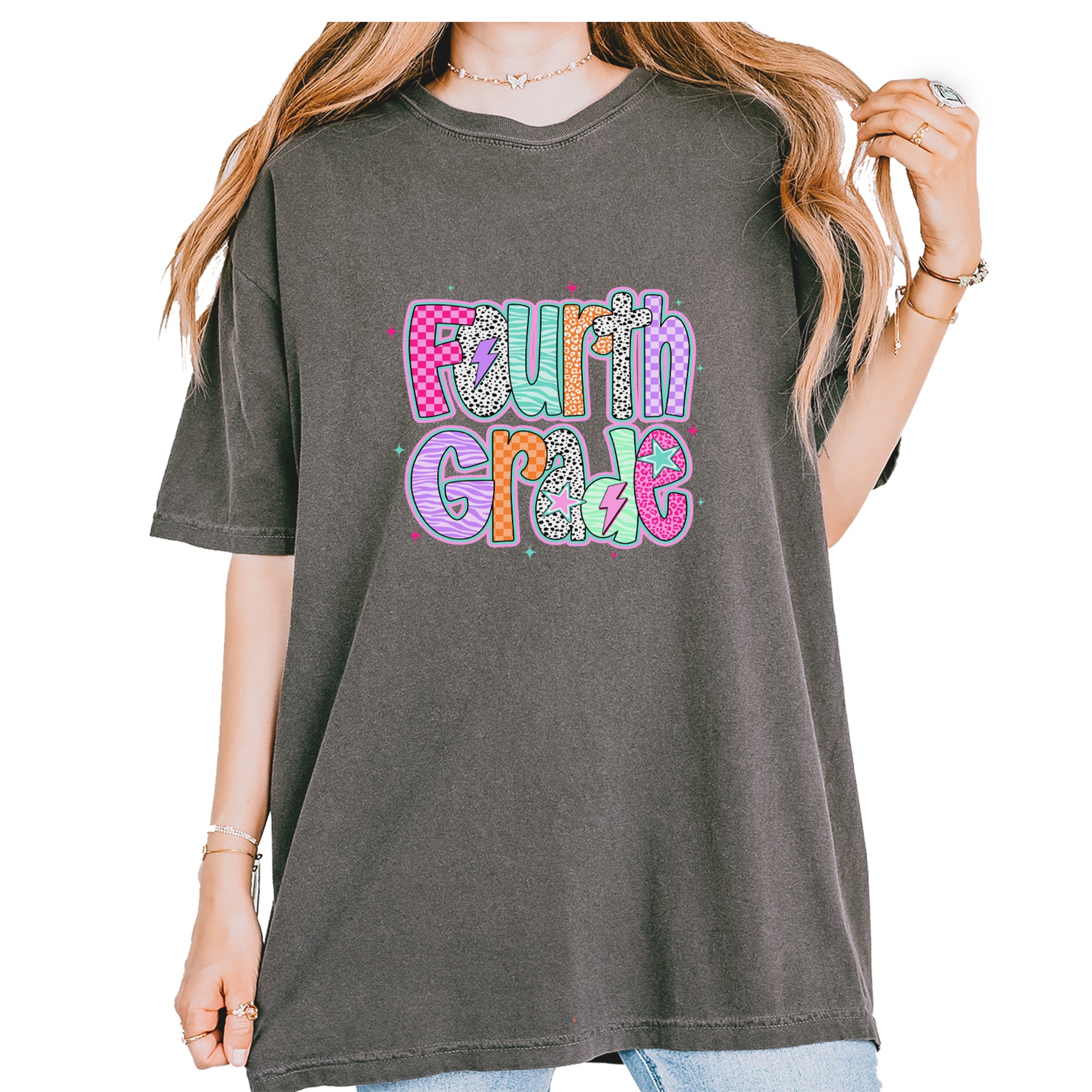 Fourth Grade Fierce Colorful Back to School Vintage Soft Unisex T-shirt Pepper