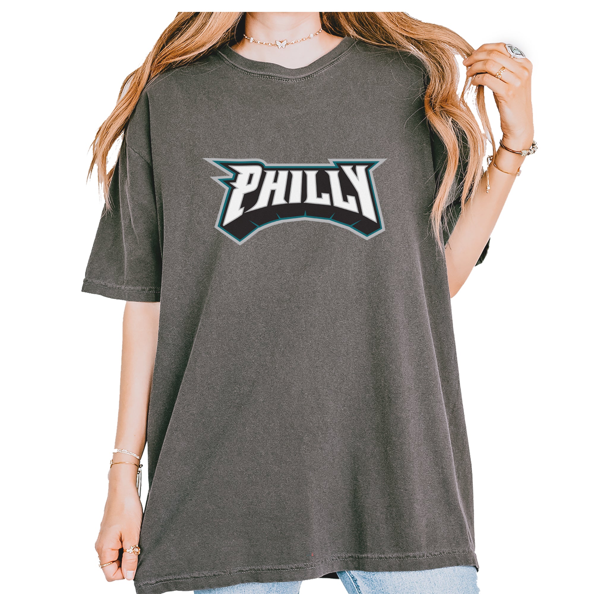 Philly Bold Block Throwback Vintage Soft Unisex T-shirt Pepper