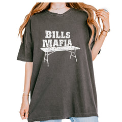 Bills Mafia Football Fan graphic on Garment-Dyed Heavyweight Unisex T-Shirt in Pepper