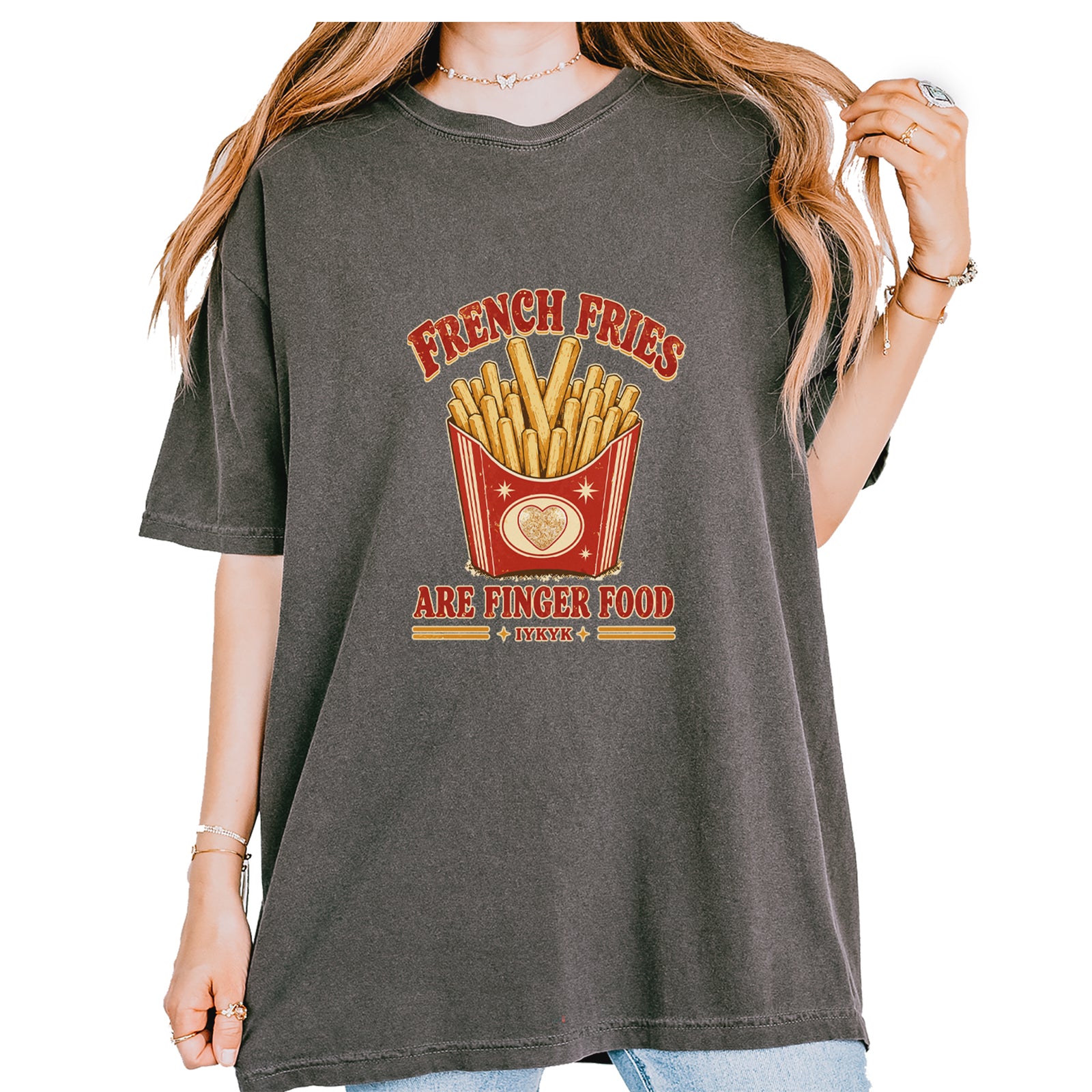 French Fries Are Finger Food IYKYK Vintage Soft Unisex T-shirt Pepper