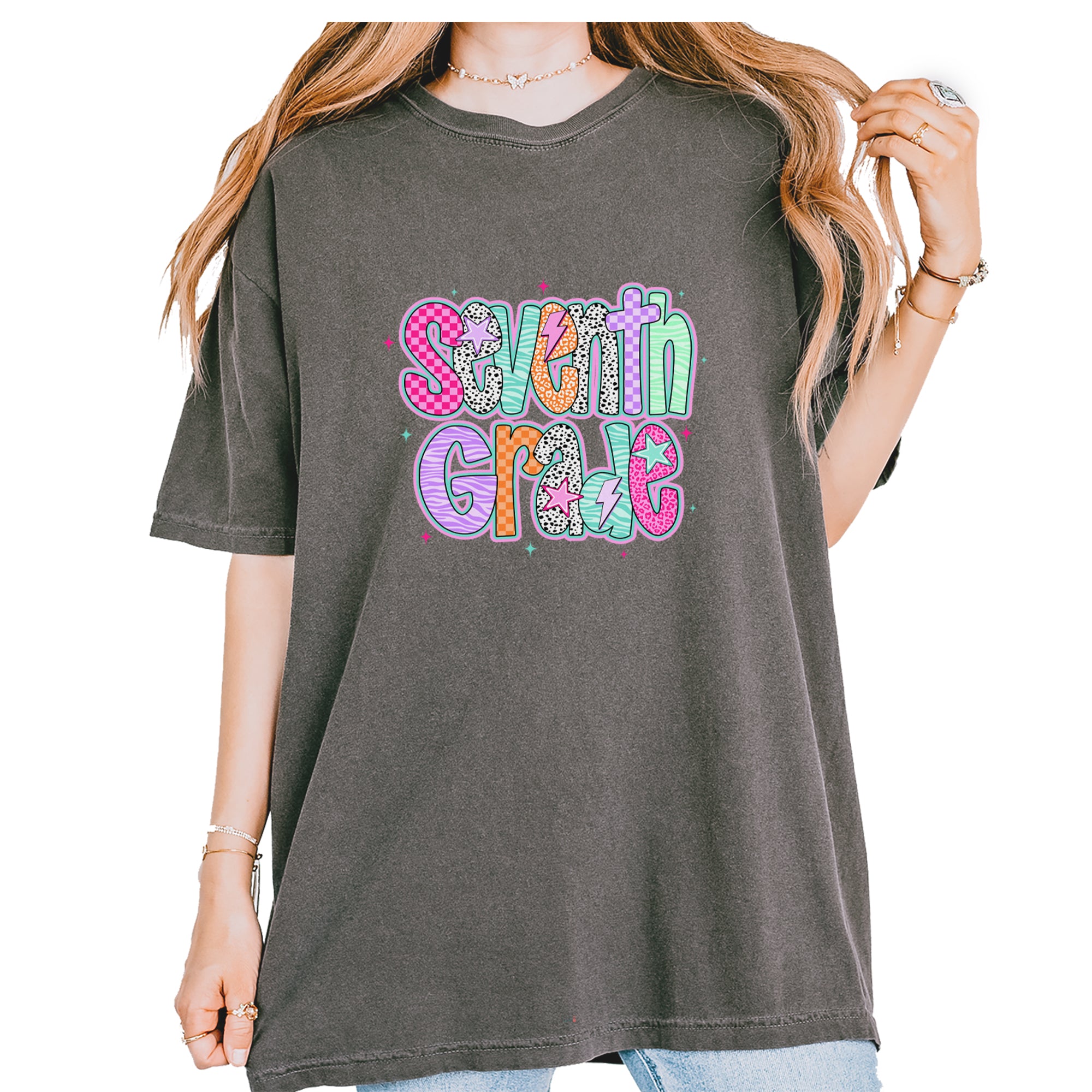 Seventh Grade Swagger Colorful Back to School Vintage Soft Unisex T-shirt Pepper