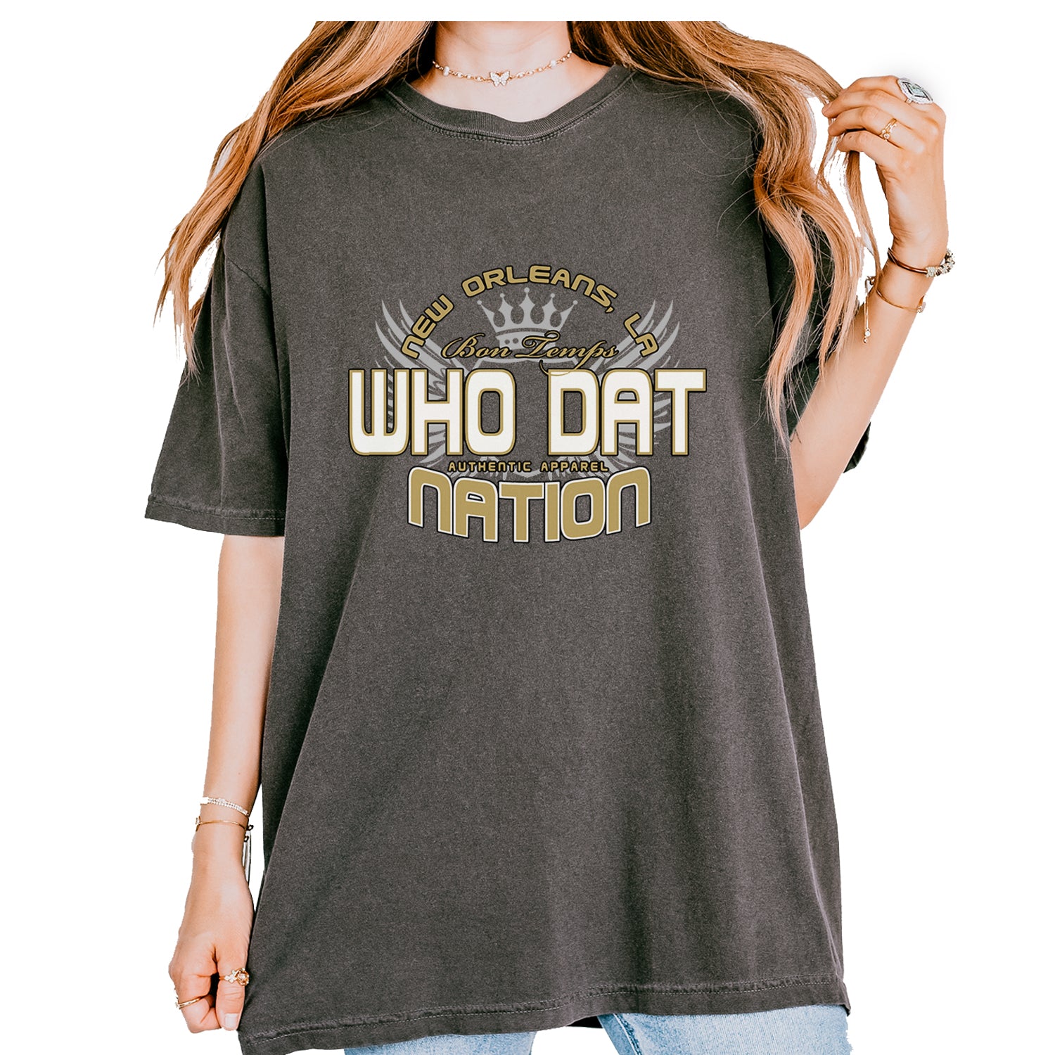 Who Dat Nation New Orleans (Color) Vintage Soft Unisex T-shirt Pepper