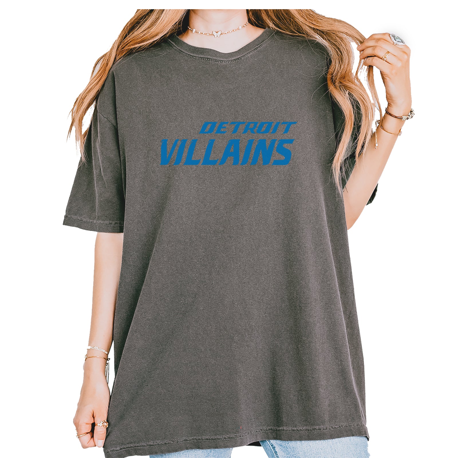 Detroit Villains Grit Football Vintage Soft Unisex T-shirt Pepper
