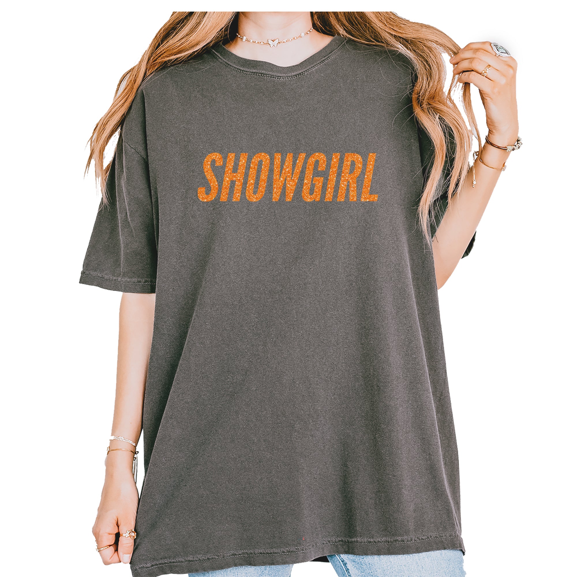 Showgirl Orange Glitter Vintage Soft Unisex T-shirt Pepper