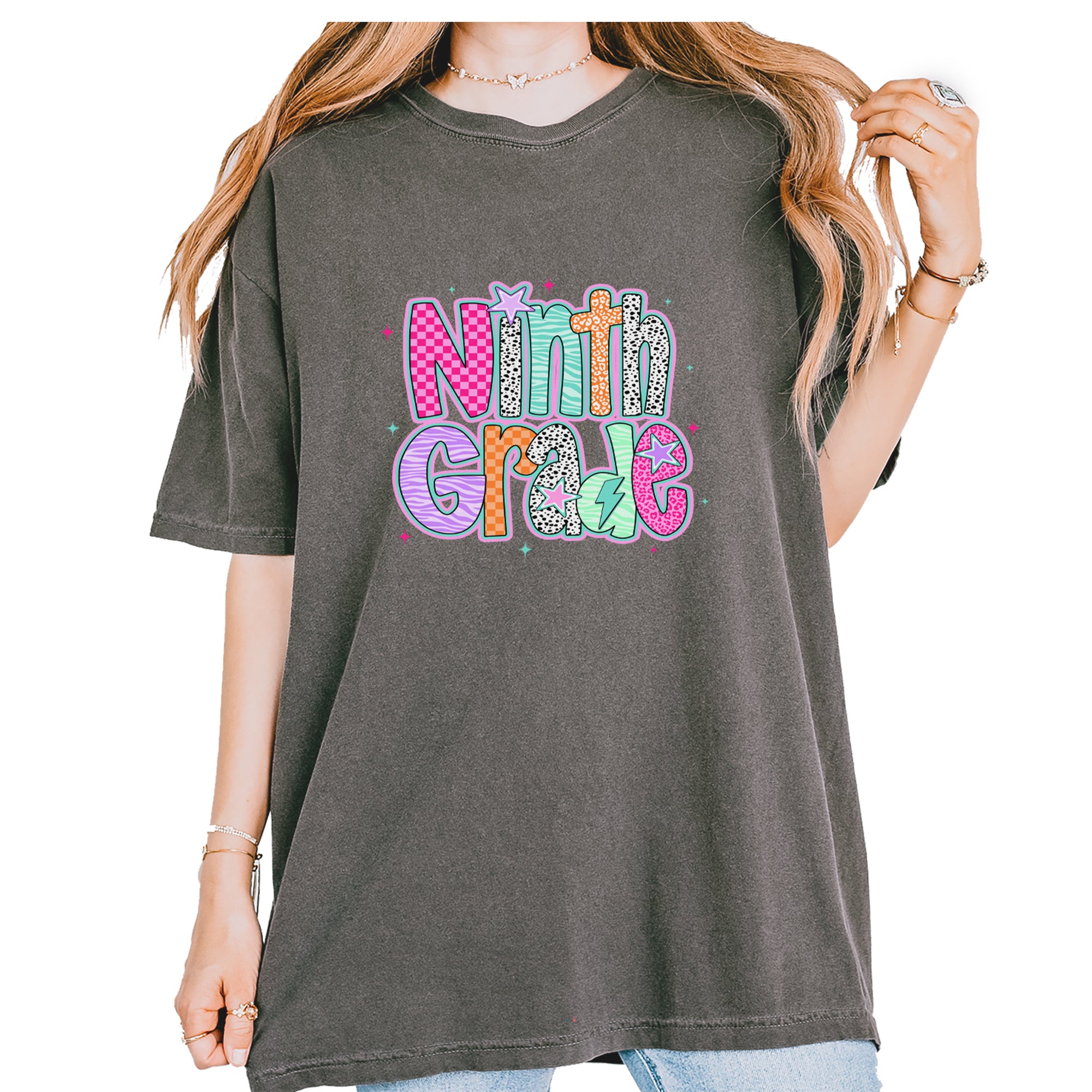 Ninth Grade Freshman Vibes Colorful Back to School Vintage Soft Unisex T-shirt Pepper