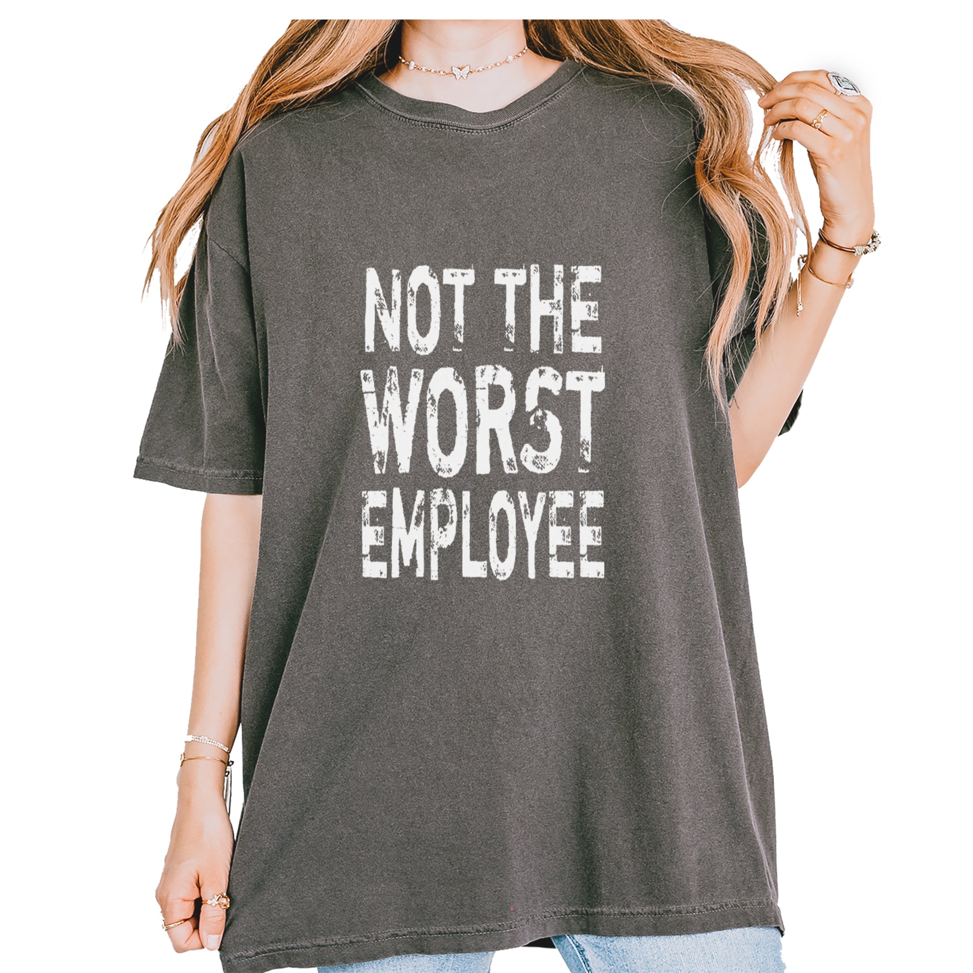 Not The Worst Employee Funny Vintage Soft Unisex T-shirt Pepper