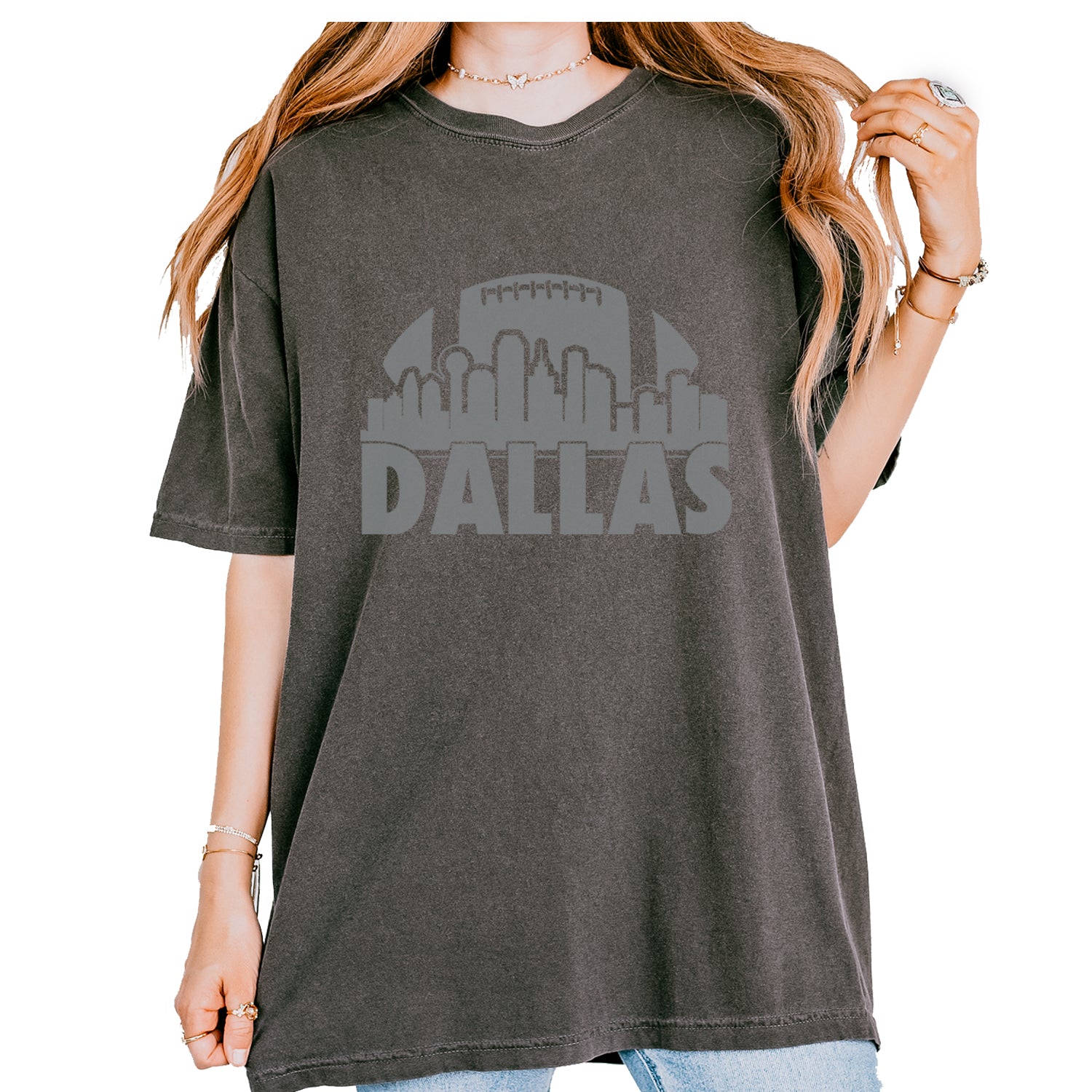 Dallas Texas Skyline Vintage Soft Unisex T-shirt Pepper