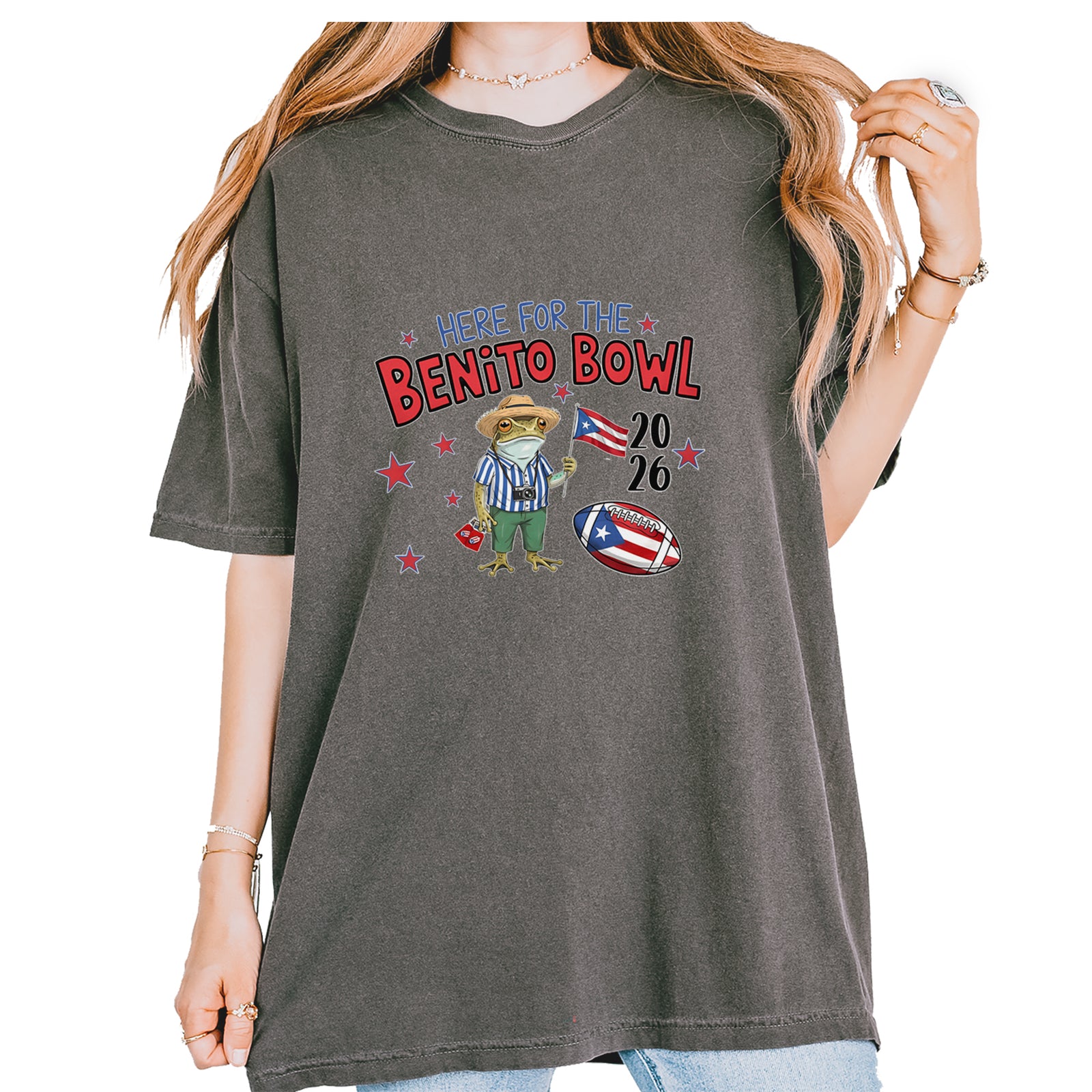 Frog Here for the Benito Bowl Football Vintage Soft Unisex T-shirt Pepper