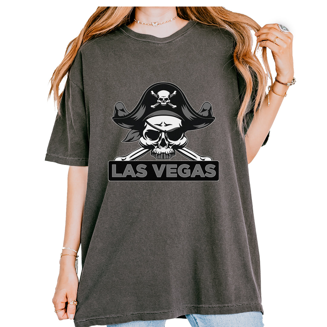 Raider Skull Straight Outta Las Vegas Vintage Soft Unisex T-shirt Pepper