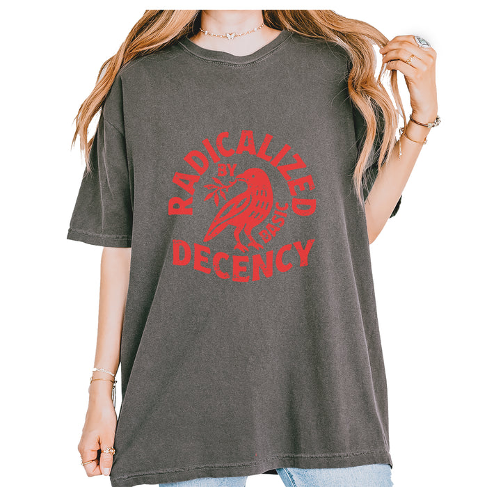 Radicalized by Basic Decency Dove Protest Statement Vintage Soft Unisex T-shirt