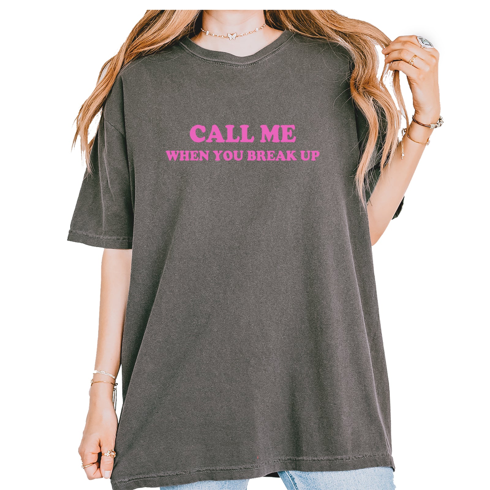 Call ME When You Break Up Vintage Soft Unisex T-shirt Pepper