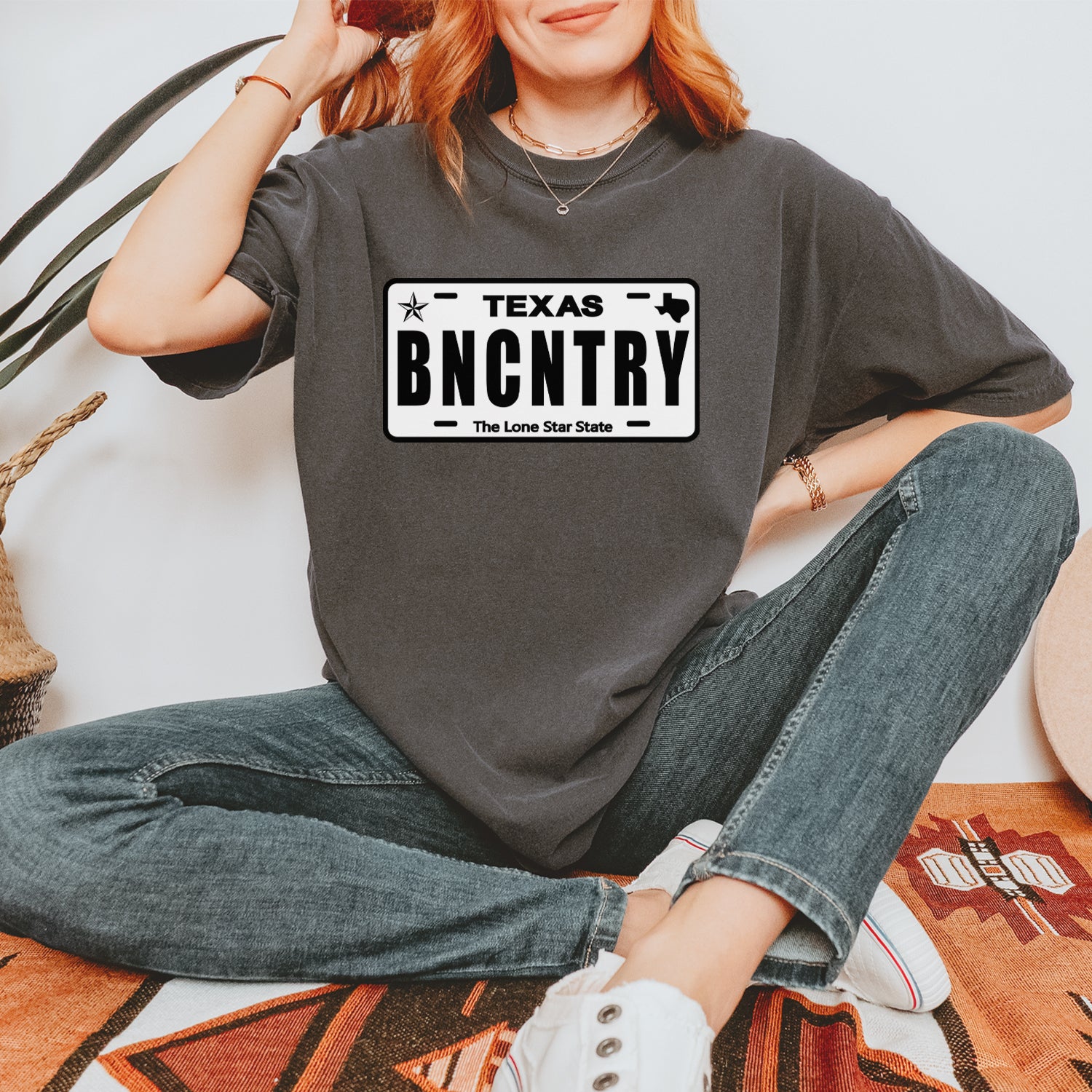 Texas License Plate BNCNTRY Vintage Soft Unisex T-shirt 