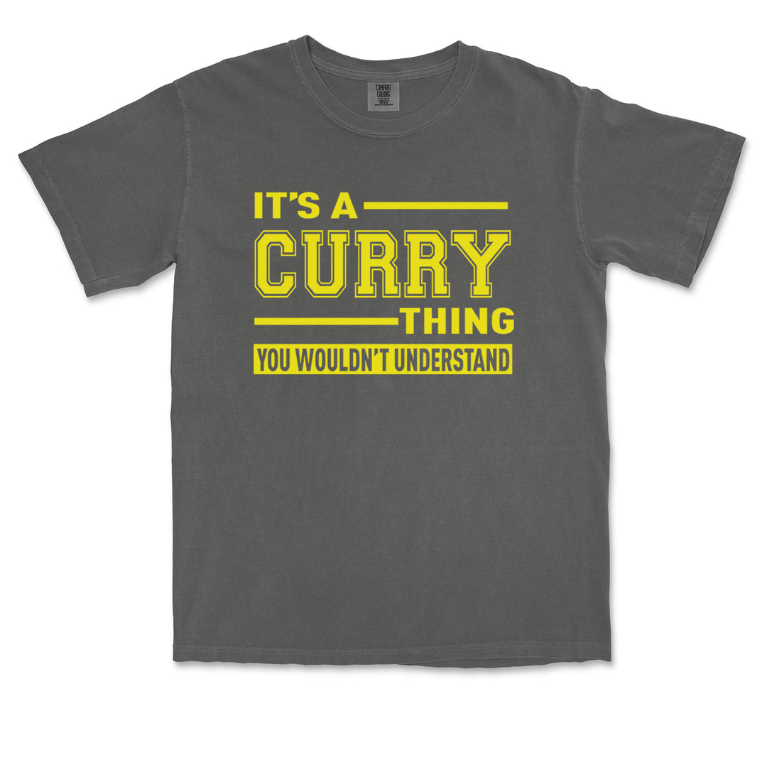 It's A Curry Thing, You Wouldn't Understand Basketball graphic on Garment-Dyed Heavyweight Unisex T-Shirt alternate view 4