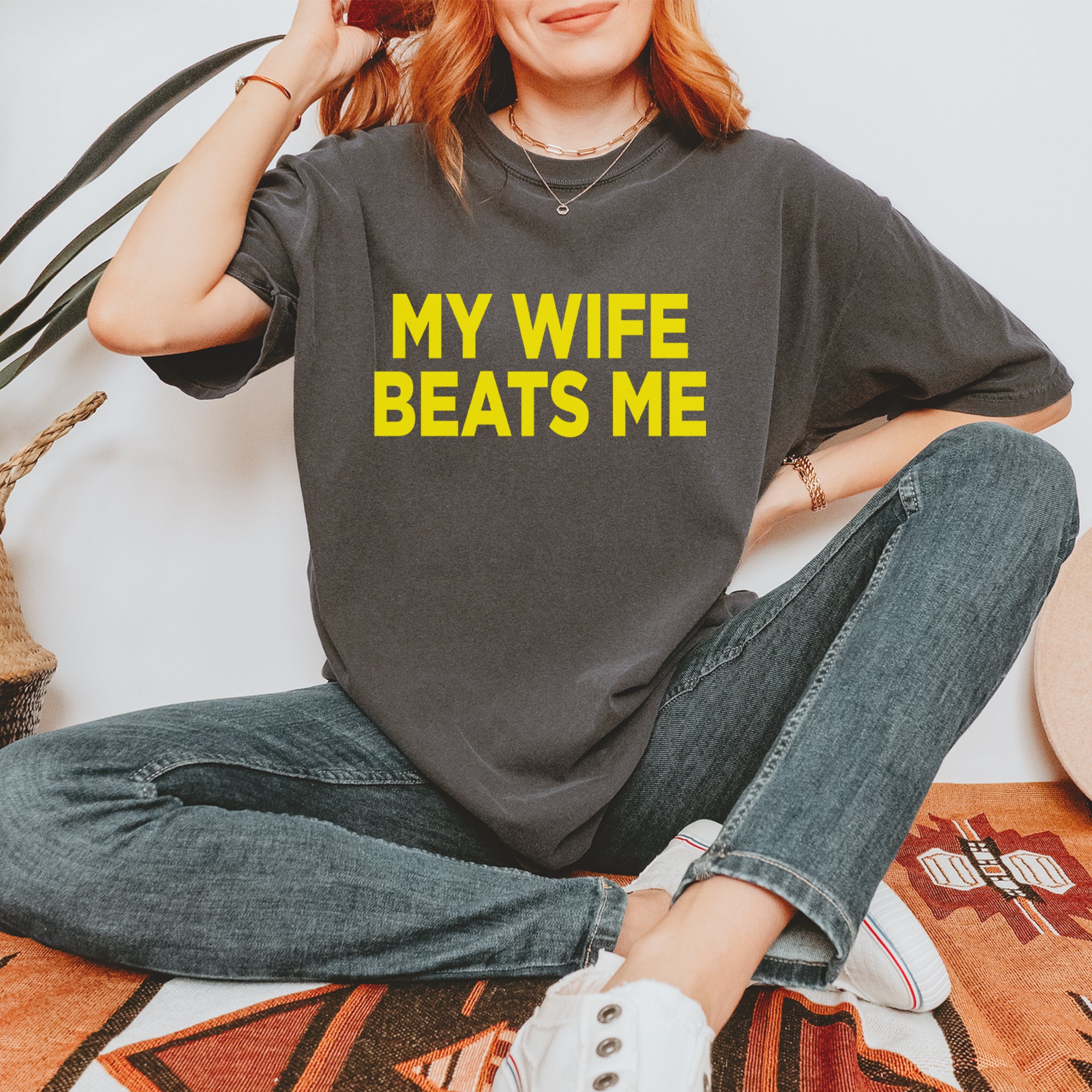 My Wife Beats Me Funny Vintage Soft Unisex T-shirt 