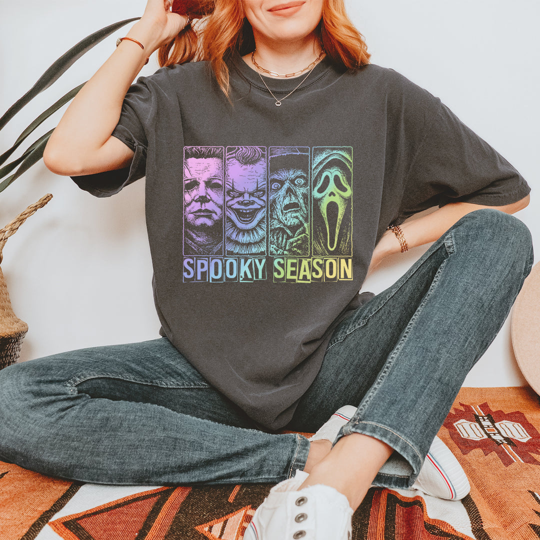 Spooky Season Horror Icons Halloween Vintage Soft Unisex T-shirt 