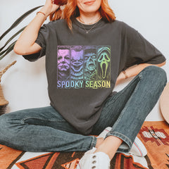 Spooky Season Horror Icons Halloween Vintage Soft Unisex T-shirt 