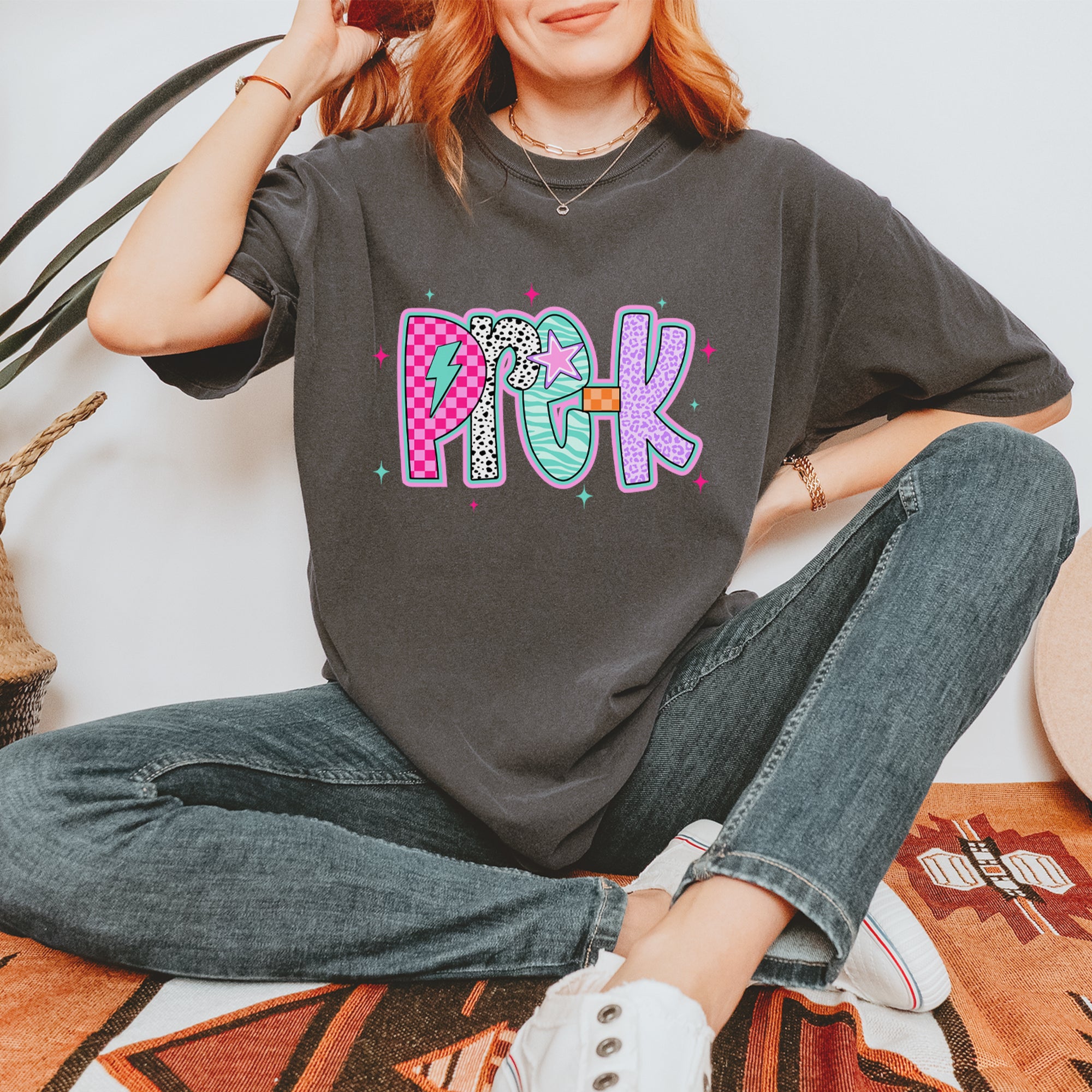 Pre-K Party Time Colorful Back to School Vintage Soft Unisex T-shirt 