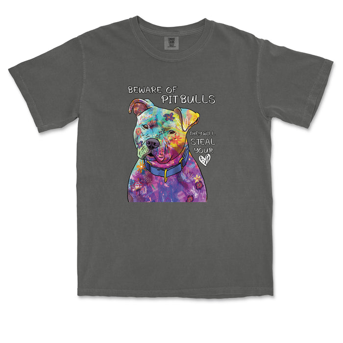 Beware Of Pit Bulls, They Will Steal Your Heart  Vintage Soft Unisex T-shirt