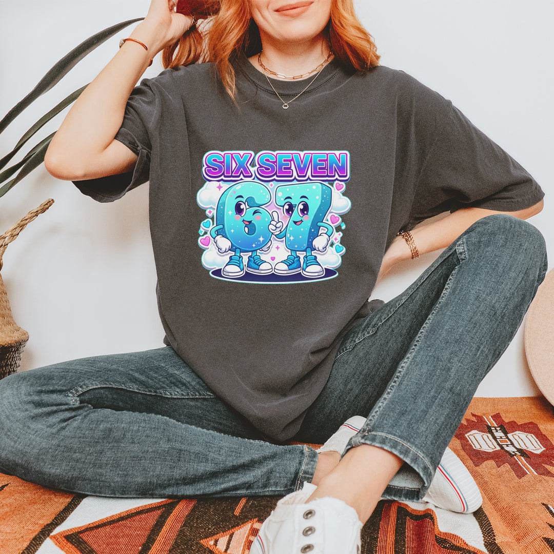 67 Six Seven Meme Kawaii Cloud Vintage Soft Unisex T-shirt 